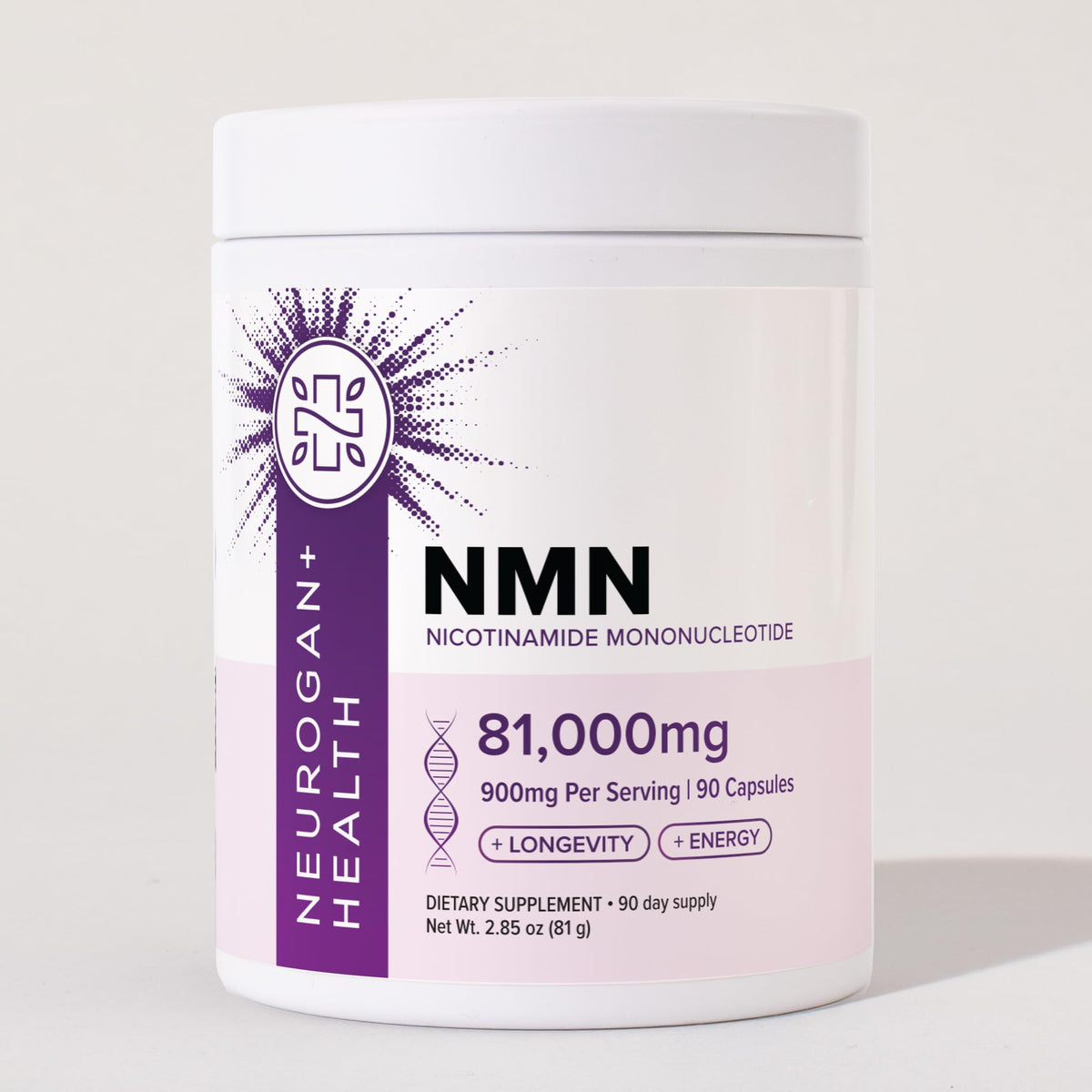 Neurogan Beta NMN 900 mg gélules sur fond blanc