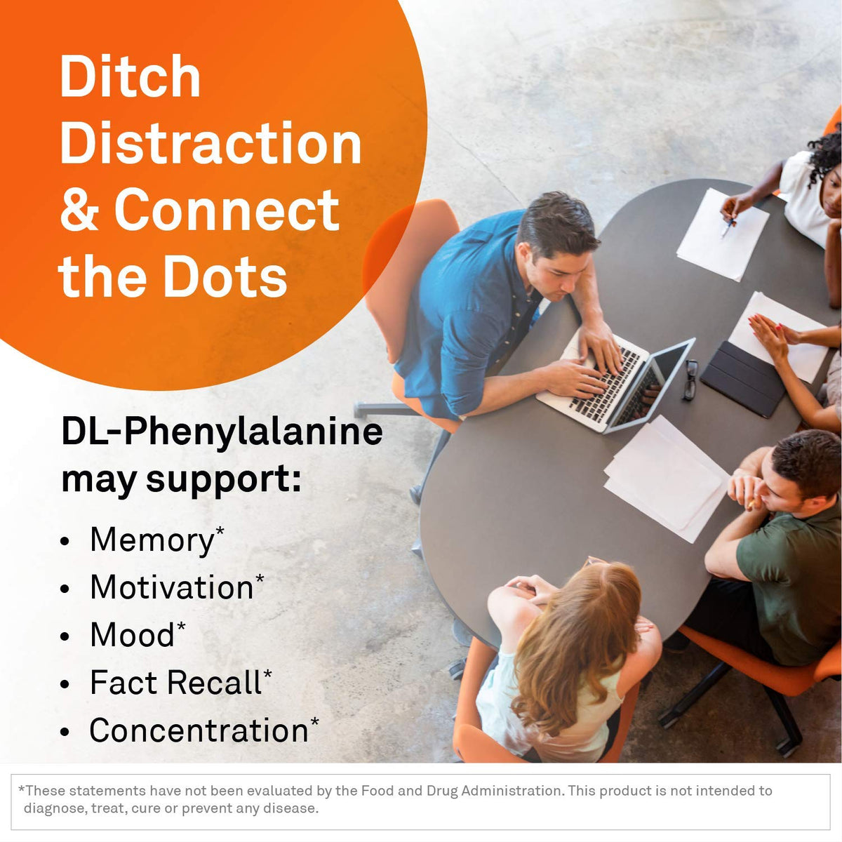 NeuroScience L-Phenylalanine capsules sur une table en bois