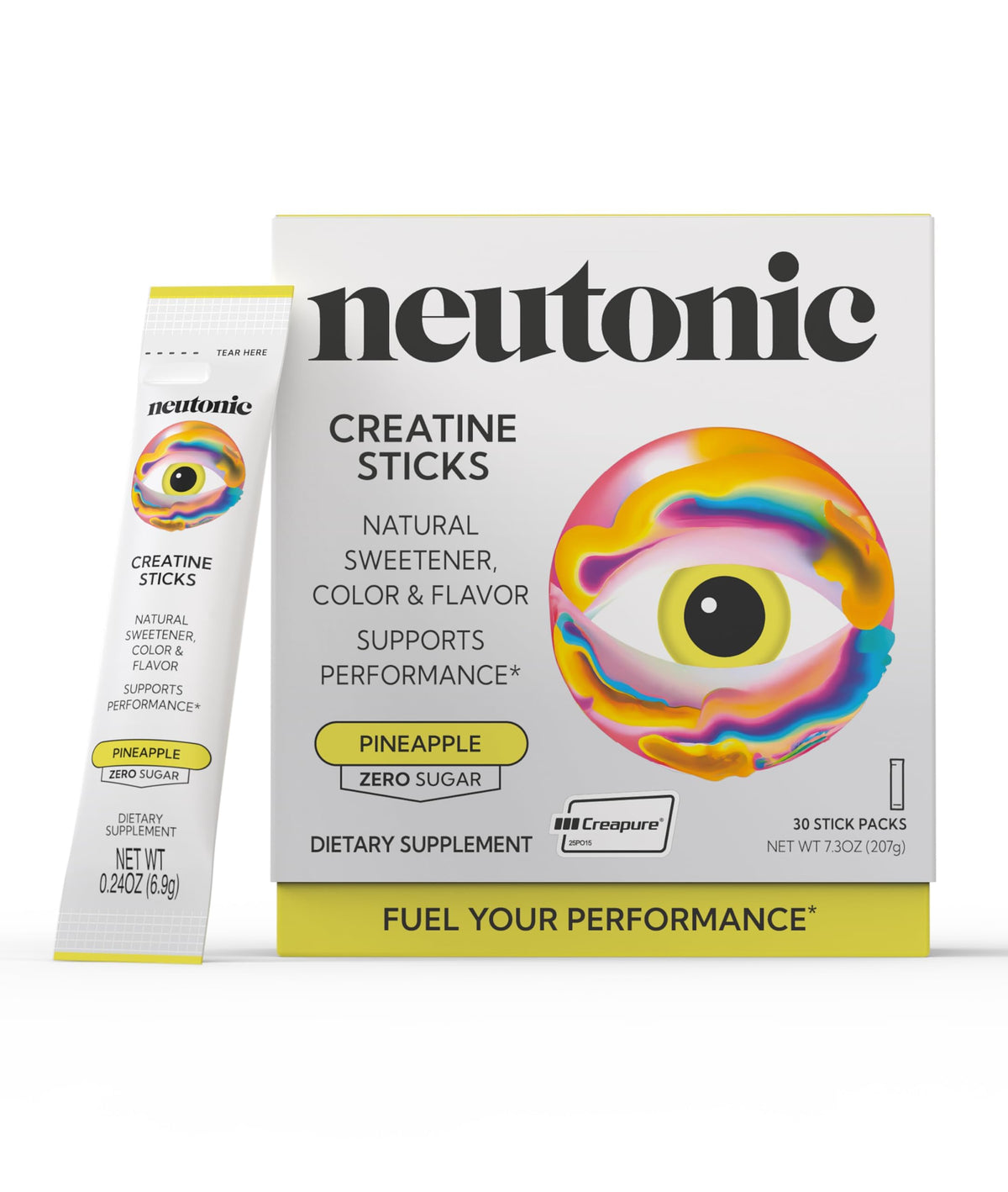 Neutonic Créatine Monohydrate Arôme Ananas 30 Sticks emballage avant