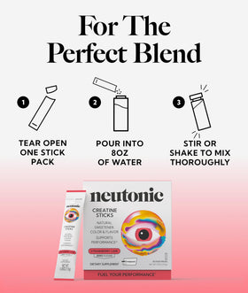 Neutonic créatine monohydrate sachets saveur fraise-lime avec d'autres compléments