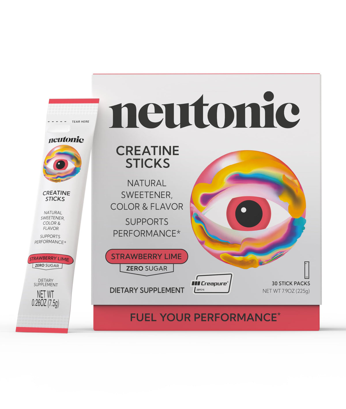 Neutonic créatine monohydrate sachets saveur fraise-lime vue de face