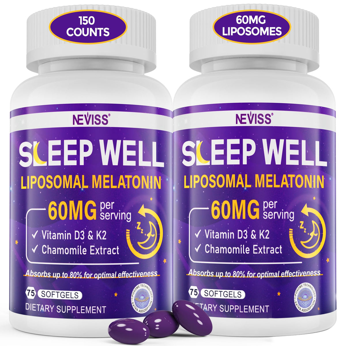 NEVISS Mélatonine Liposomale 60mg flacon avant