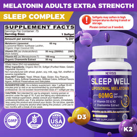 NEVISS Mélatonine Liposomale 60mg gélules de près