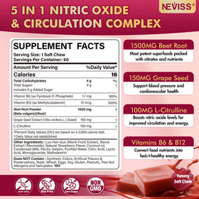 NEVISS Super Beet Chews 1500mg gummies close-up