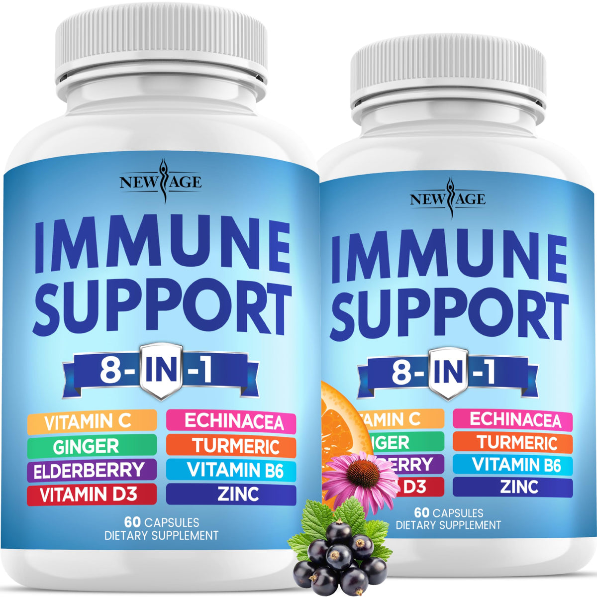 NEW AGE Complément Alimentaire 8 en 1 boîte de 120 capsules