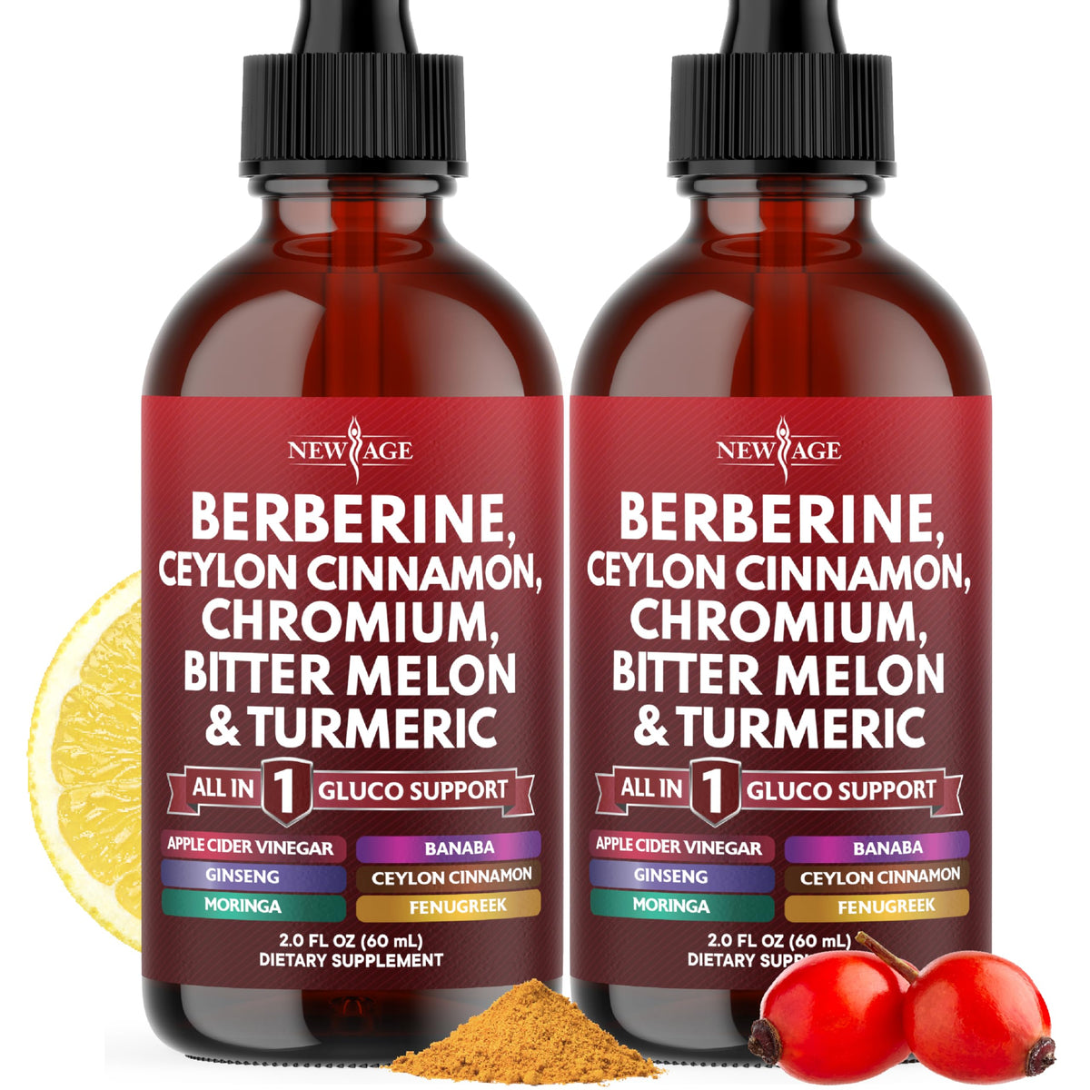 NEW AGE Complément Alimentaire Berbérine avec Cannelle de Ceylan 120 ml vue avant
