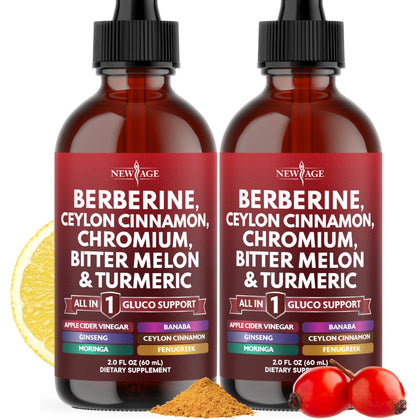 NEW AGE Complément Alimentaire Berbérine avec Cannelle de Ceylan 120 ml vue avant