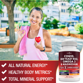 NEW AGE Complément Alimentaire CoQ10 200mg - capsules dans un verre