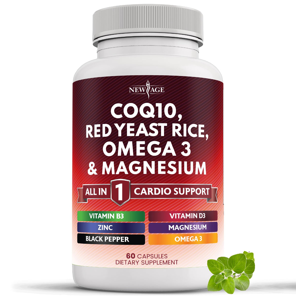 NEW AGE Complément Alimentaire CoQ10 200mg et Riz Rouge - avant