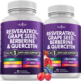 NEW AGE Complément Alimentaire Resvératrol 120 Capsules vue de face