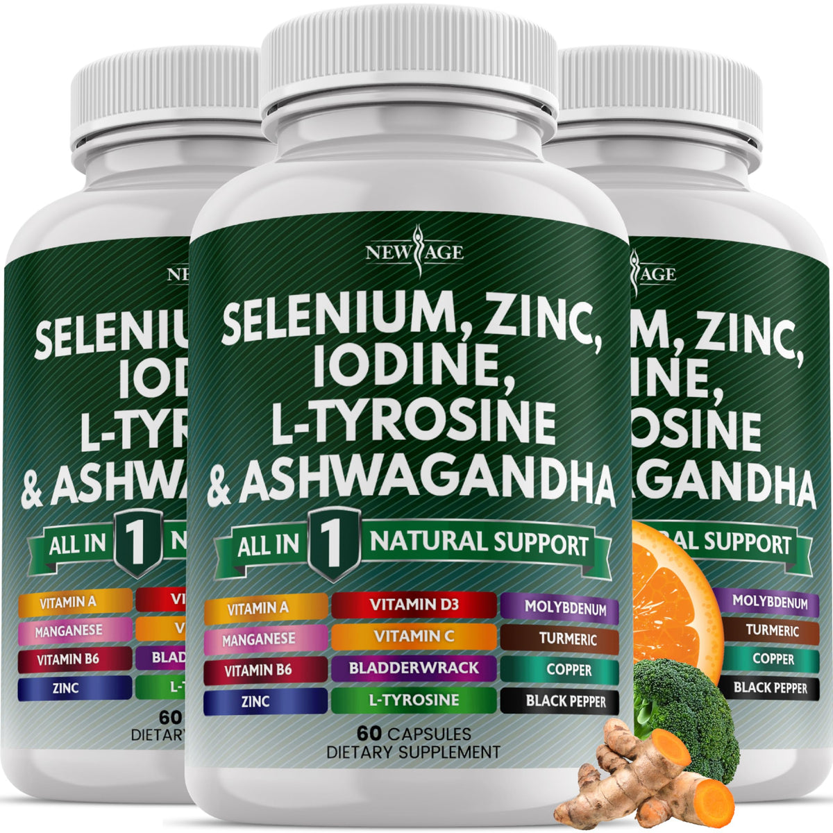 NEW AGE Complément Alimentaire Thyroïdien 180 Capsules - vue avant