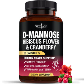 NEW AGE D-Mannose 1000mg gélules avec canneberge et hibiscus, pack avant