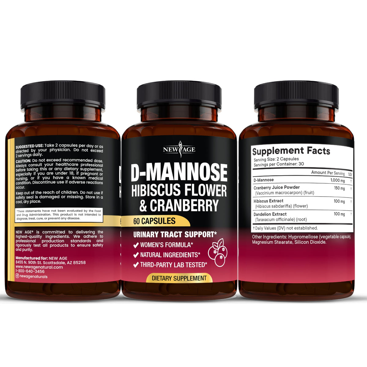 NEW AGE D-Mannose 1000mg, gélules dans un environnement naturel