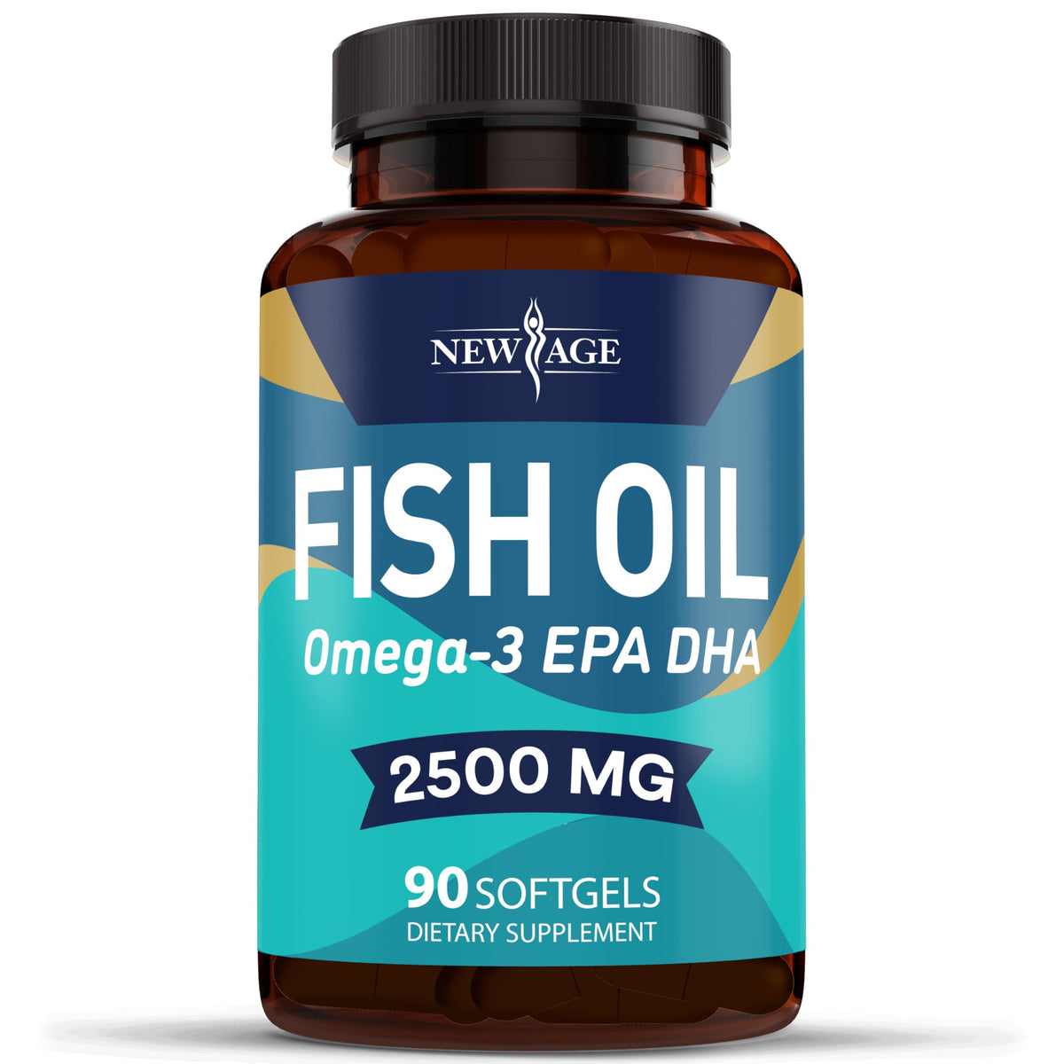 NEW AGE Huile de Poisson Omega 3 2500mg avec fond neutre