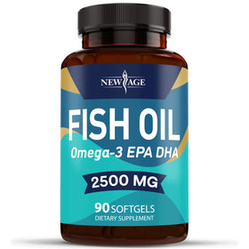 NEW AGE Huile de Poisson Omega 3 2500mg avec fond neutre