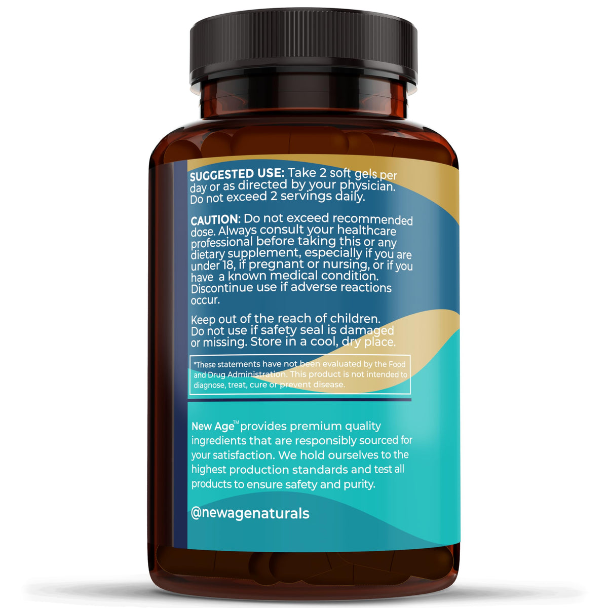 NEW AGE Huile de Poisson Omega 3 2500mg étiquette