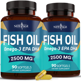 NEW AGE Huile de Poisson Omega 3 2500mg gélules avant