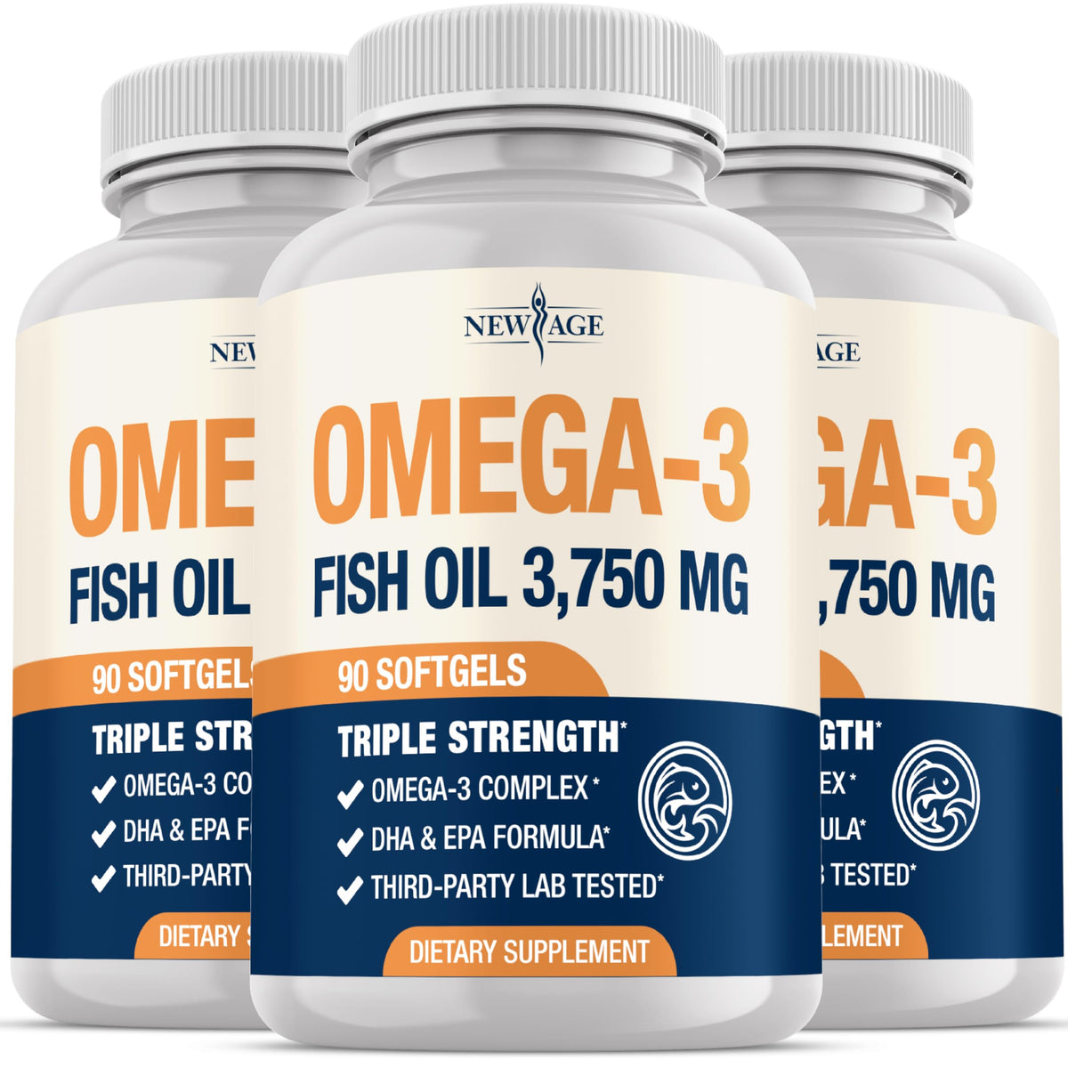 NEW AGE Huile de Poisson Omega 3 3750 mg avant