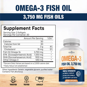 NEW AGE Huile de Poisson Omega 3 3750 mg côté