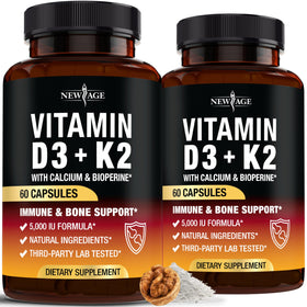 NEW AGE Vitamine D3 5 000 UI + K2 MK-7 120 capsules vue avant