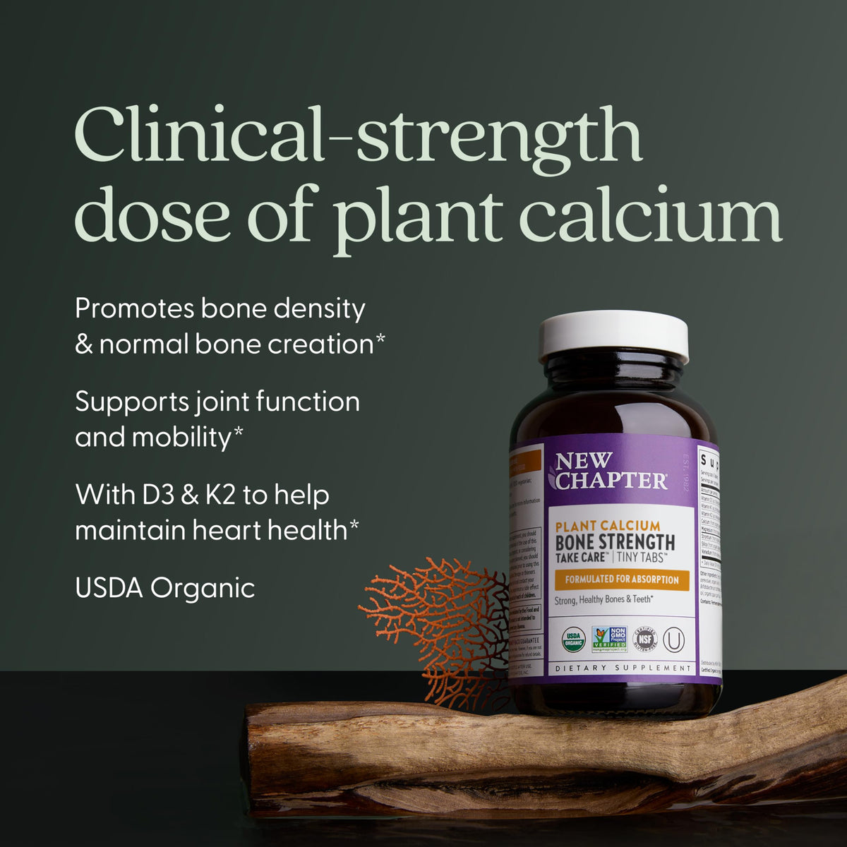 New Chapter Calcium Bioactif 240 Tiny Tabs présentation des comprimés