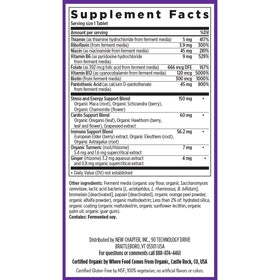 New Chapter Coenzyme B Complex, ingrédients listés sur l'emballage