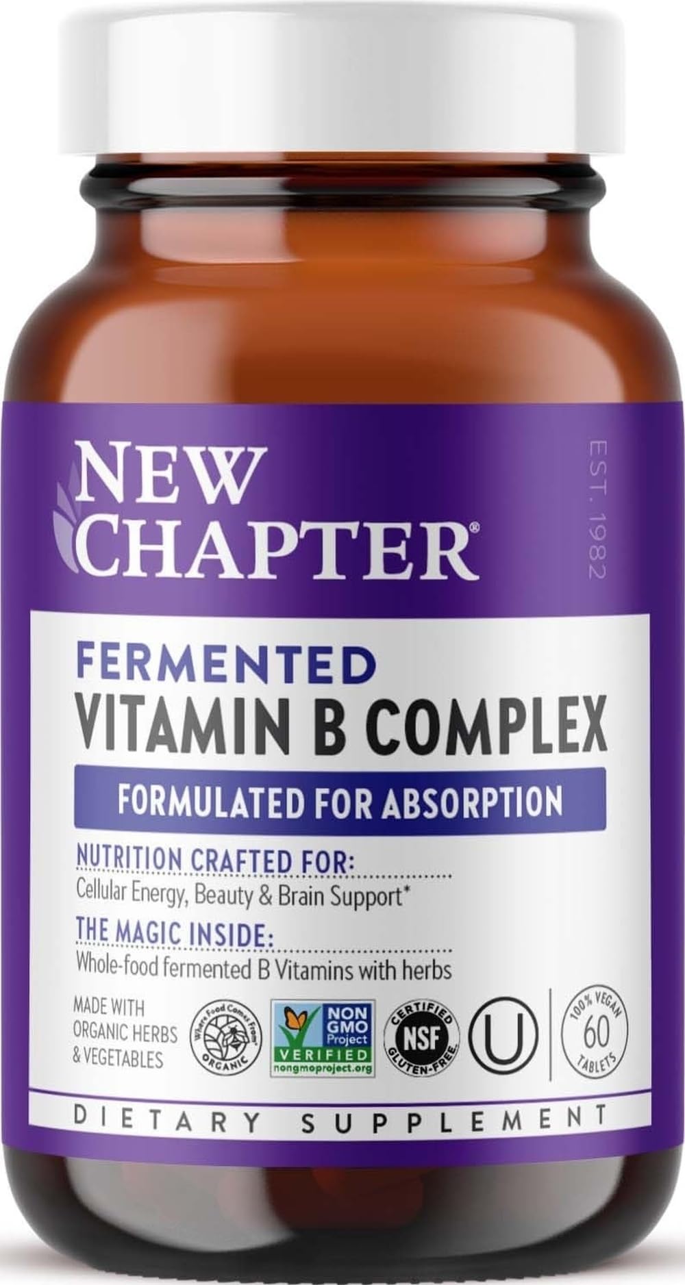 New Chapter Complément Alimentaire B Complex Bio 60 Capsules vue de face