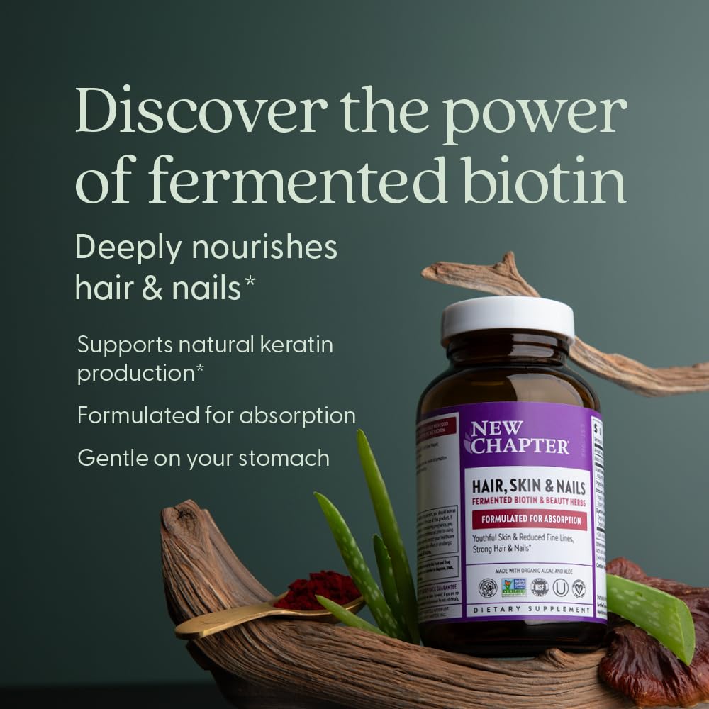 New Chapter Complément Alimentaire Biotine Végétalienne 60 Capsules, détails de l'étiquette