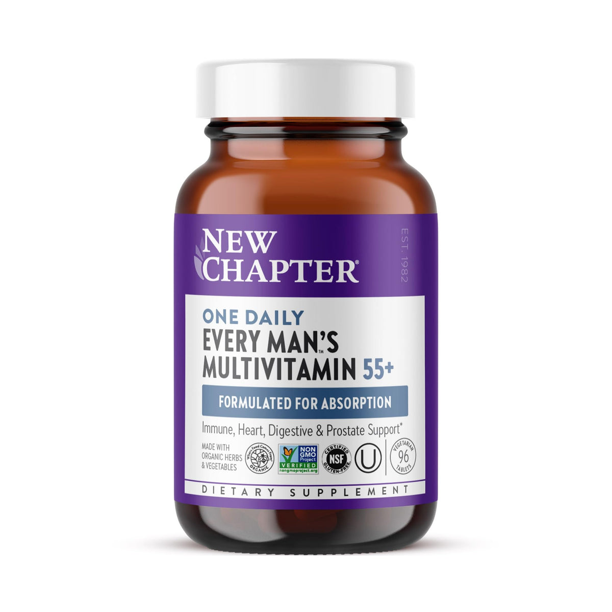 New Chapter Every Man's One Daily 55+ Multivitamin 96 Tablettes - vue de face