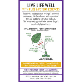 New Chapter Ginger Force emballage avec informations nutritionnelles
