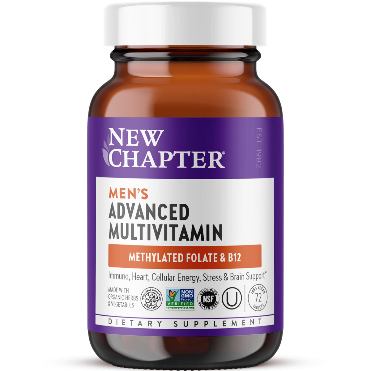New Chapter Multivitamine Avancée pour Hommes 120 comprimés, vue avant