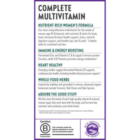 New Chapter Multivitamines Femmes 40+ présentation sur un fond naturel