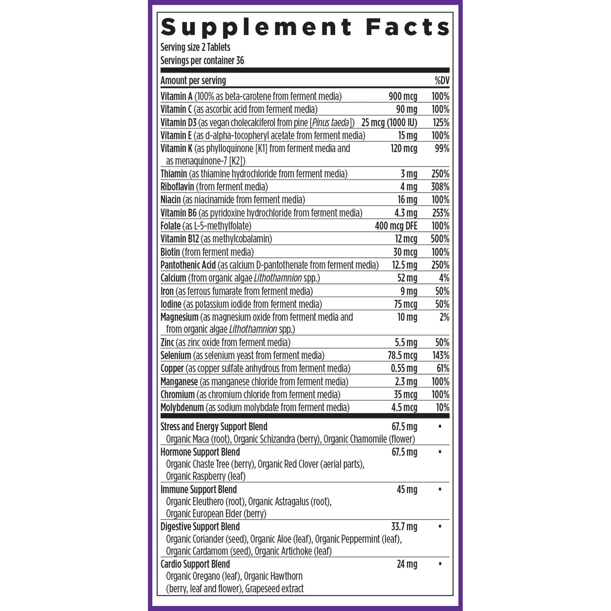New Chapter Multivitamines pour Femmes 120 Comprimés côté