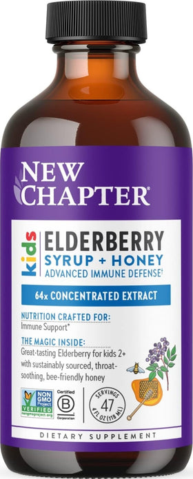 New Chapter Sirop de Sureau Concentré 64x pour Enfants 120 ml vue avant