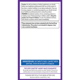 New Chapter Tiny Tabs Multivitamin avec une vue rapprochée des comprimés