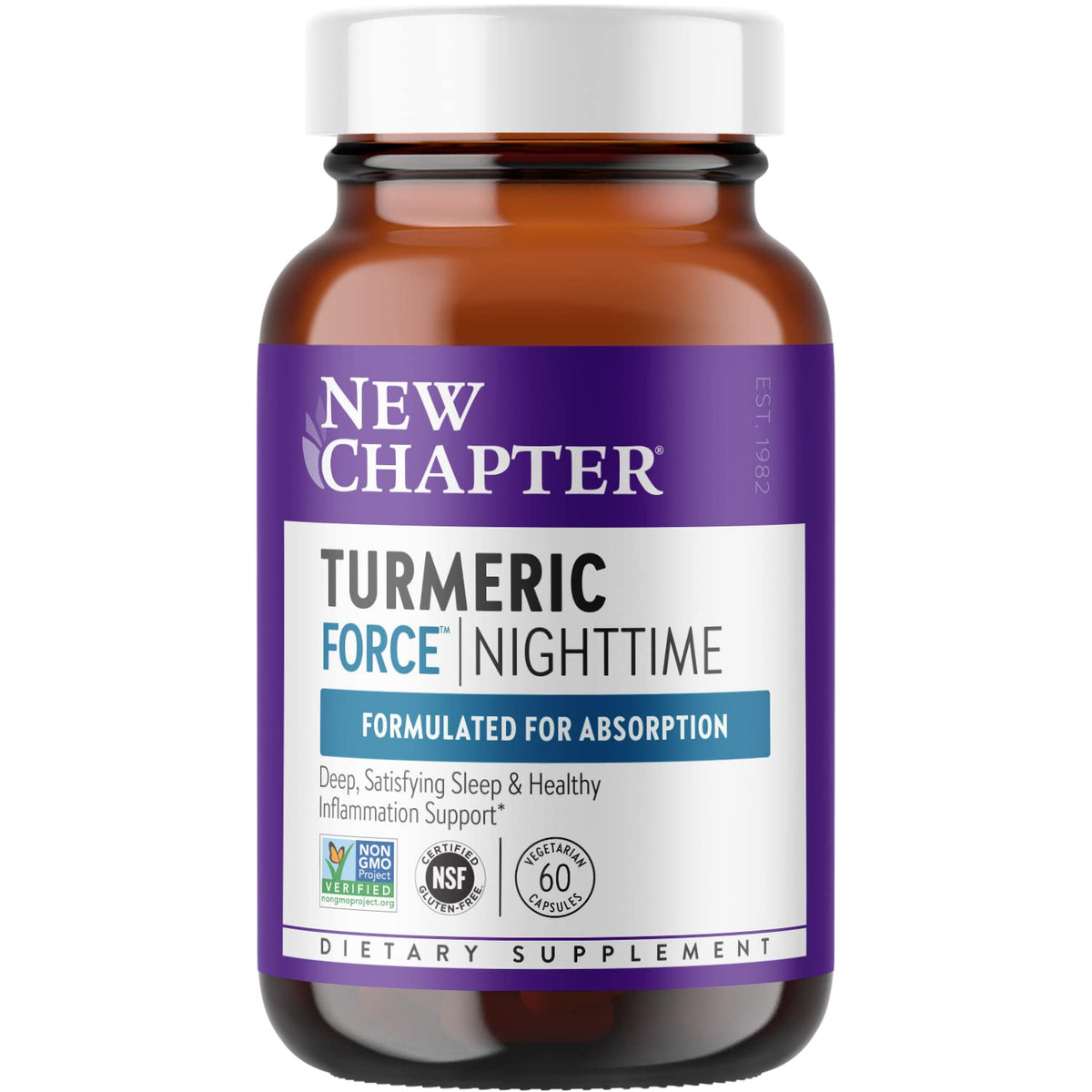 New Chapter Turmeric Force Nuit 60 capsules vue avant