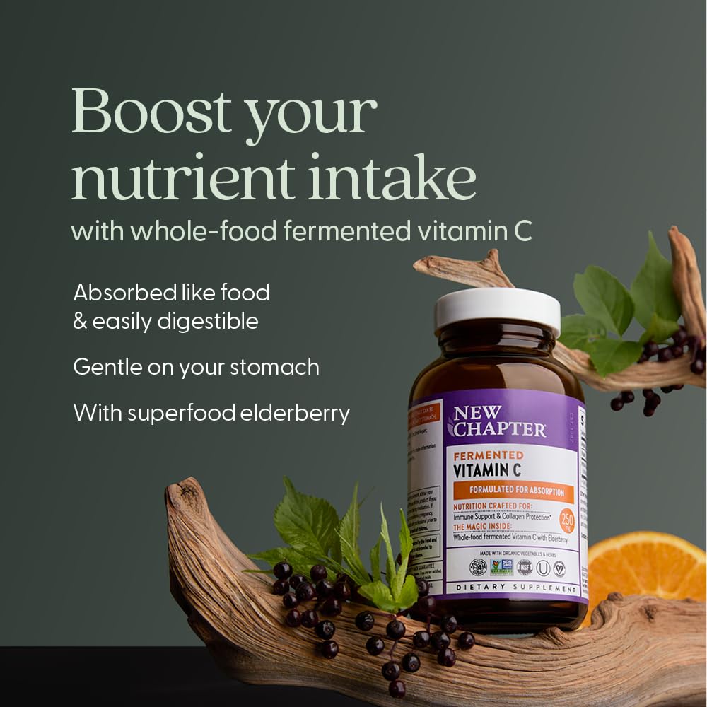 New Chapter Vitamine C Fermentée, comprimés sur une surface