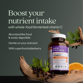 New Chapter Vitamine C Fermentée, comprimés sur une surface