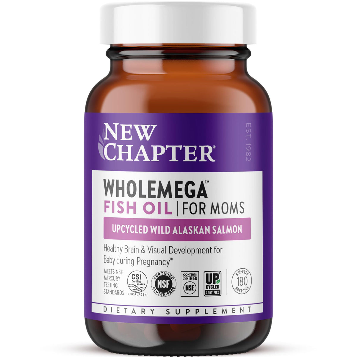 New Chapter Wholemega Huile de Poisson Prénatale 180 gélules avant