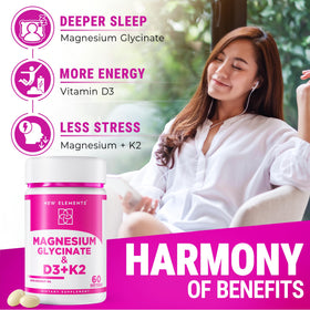 New Elements Magnésium Glycinate 500mg format de 60 capsules