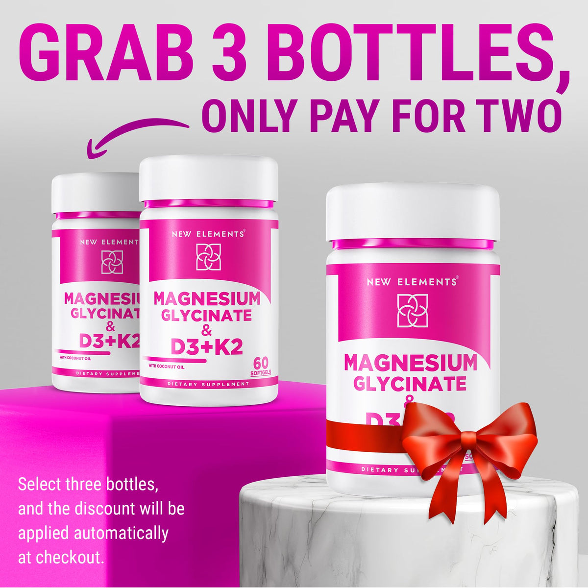 New Elements Magnésium Glycinate 500mg ingrédients principaux
