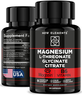 New Elements Magtein Magnésium L-Thréonate 2000mg flacon de 90 capsules