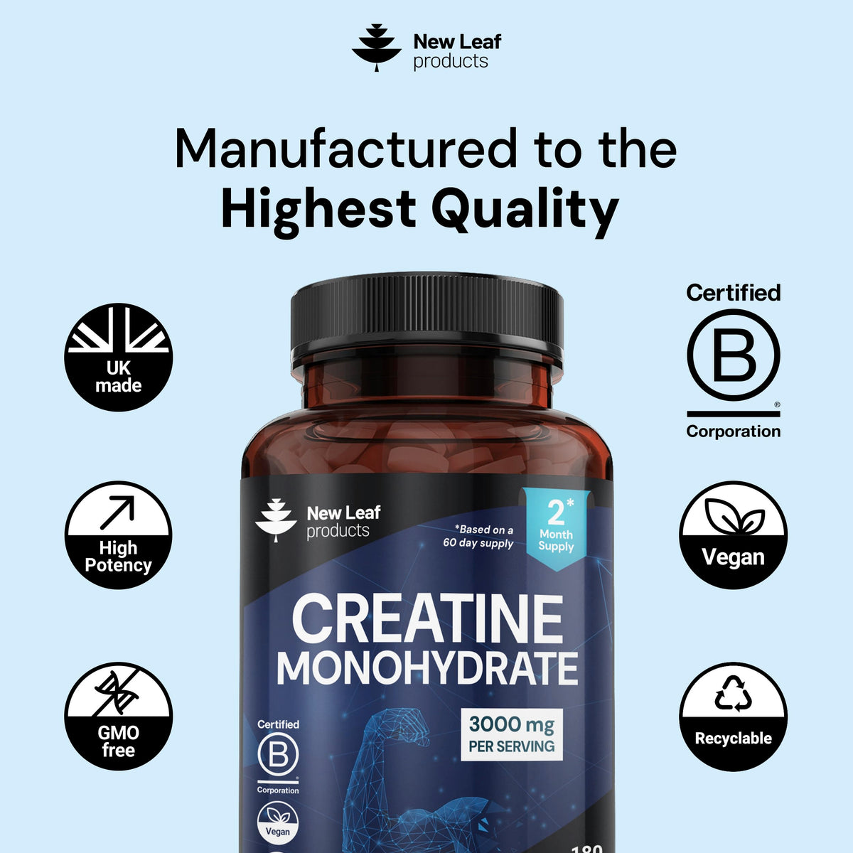 New Leaf Products créatine monohydrate avec autres compléments alimentaires