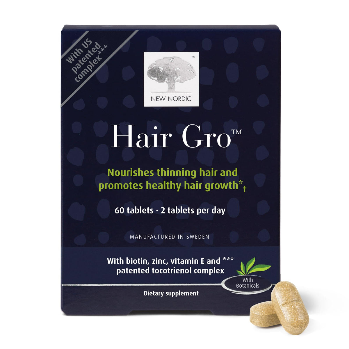 NEW NORDIC Cheveux GRO 60 comprimés vue avant