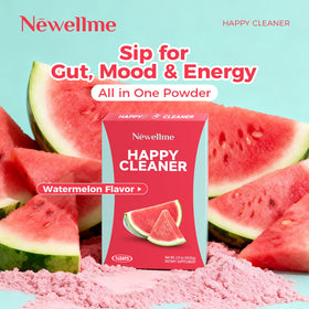 NEWELLME Happy Cleaner en poudre dans un verre d'eau