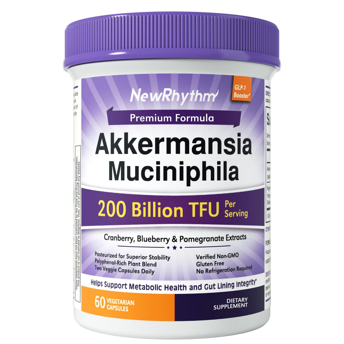 NewRhythm Akkermansia Muciniphila 200B 60 capsules front view
