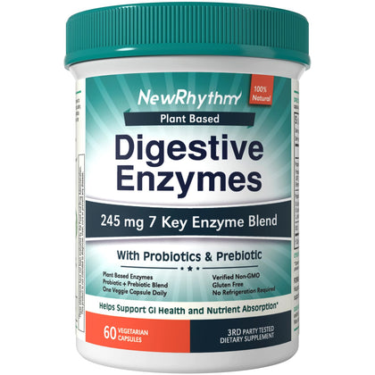 NewRhythm Enzymes 245 mg 60 Capsules Végétales vue de face