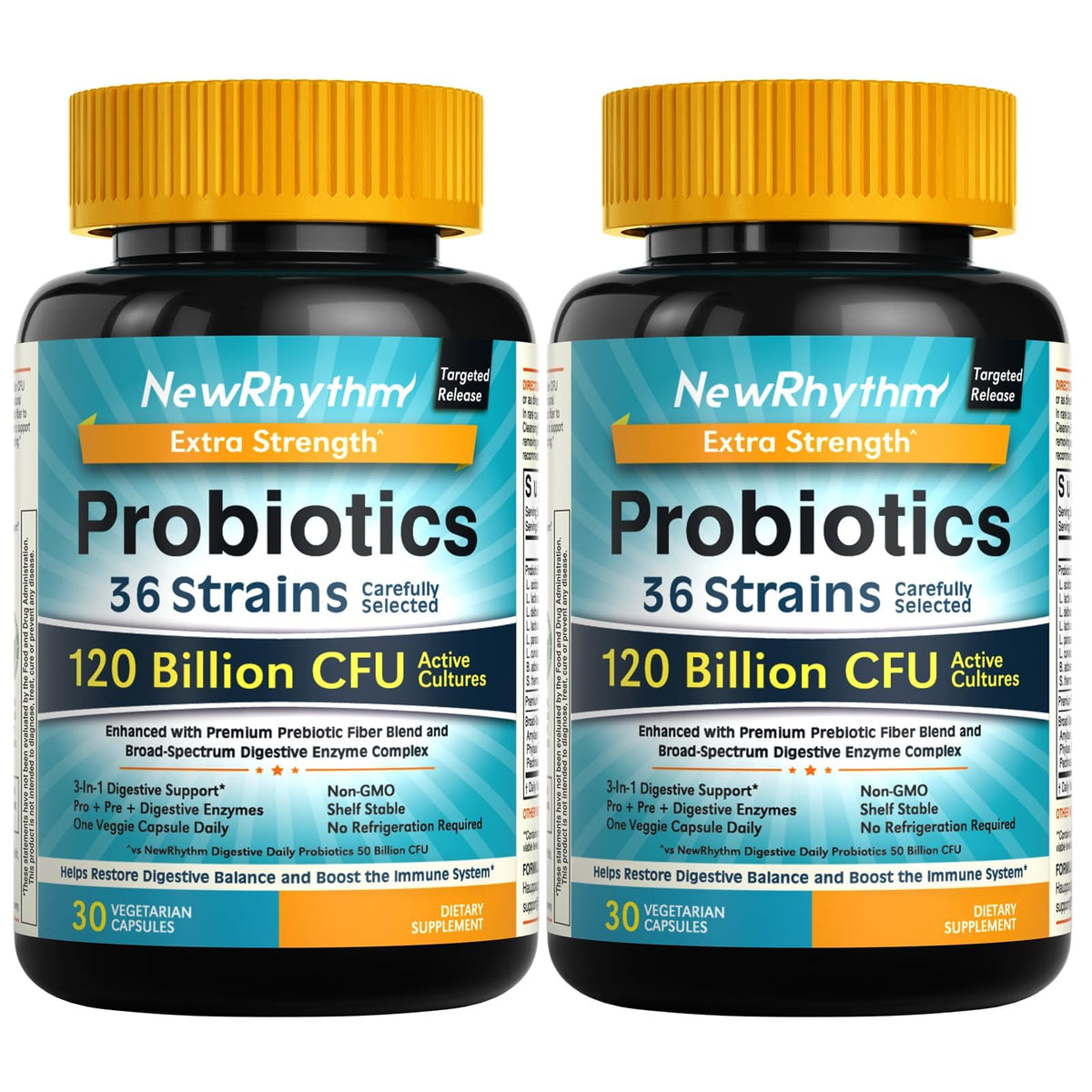 NewRhythm Probiotiques 120 Milliards CFU, vue de face
