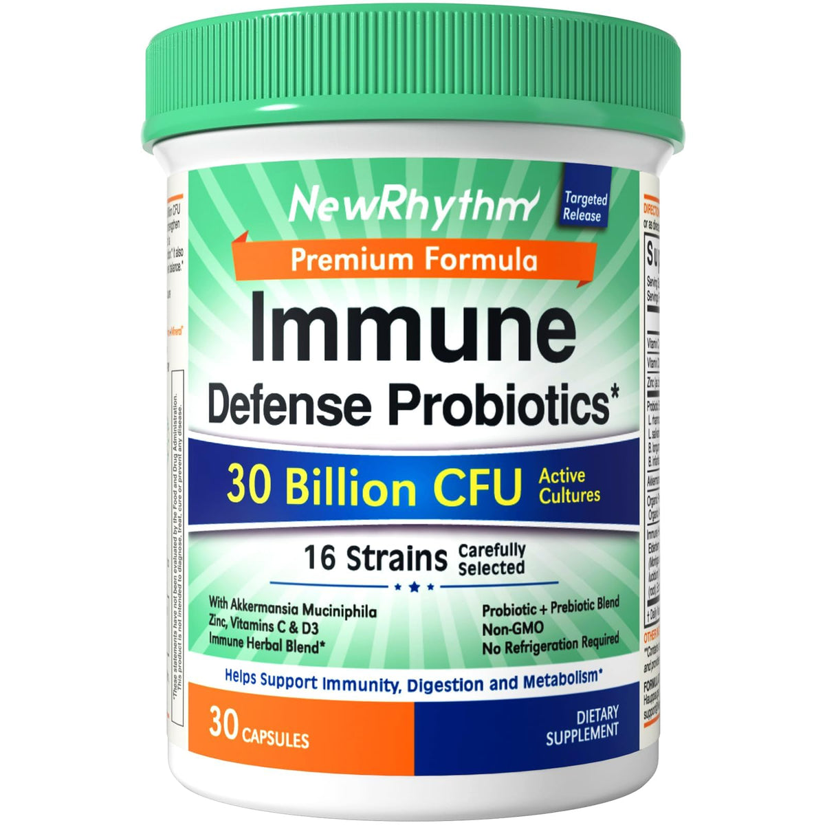 NewRhythm Probiotiques 30 Milliards CFU capsules en boîte