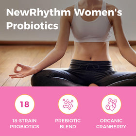 NewRhythm Probiotiques Femmes 60 Capsules Végétales sur fond blanc